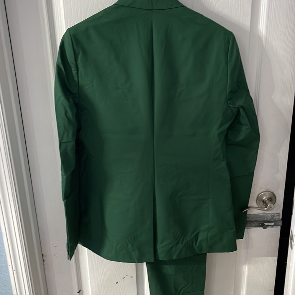 SKINNY DOUBLE BREASTED CHAIN SUIT JACKET AND SKINNY GREEN DRESS PANTS - Picture 5 of 5